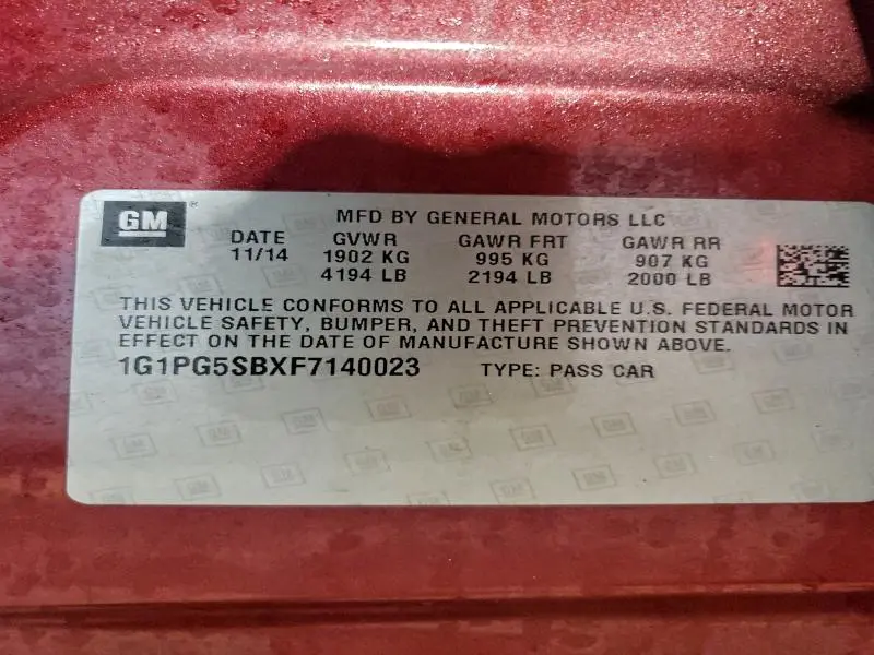 2015 CHEVROLET CRUZE LTZ  