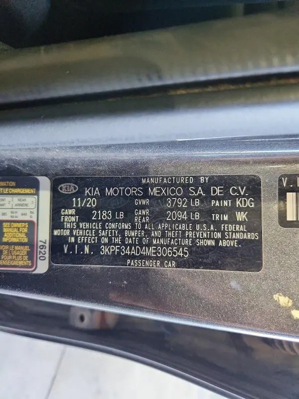 2021 KIA FORTE GT LINE  