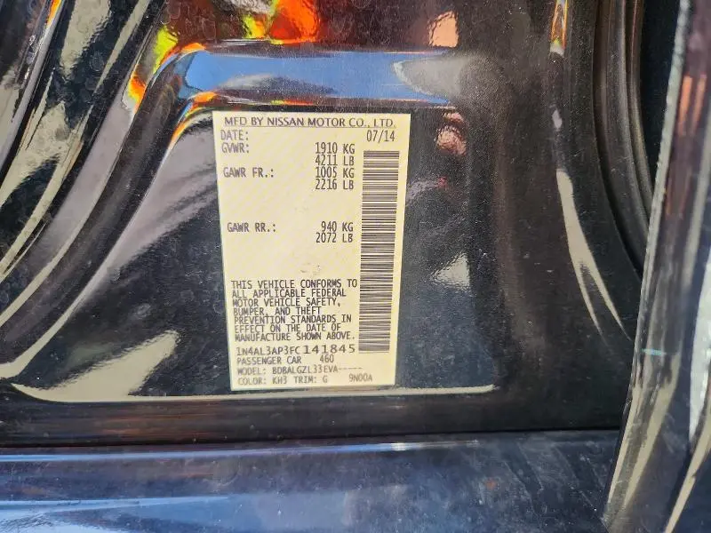 2015 NISSAN ALTIMA 2.5 S  