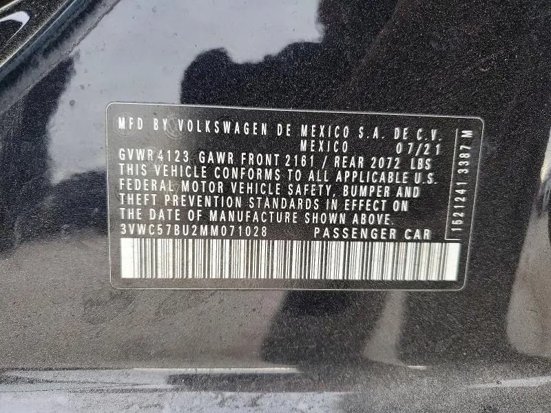 2021 VOLKSWAGEN JETTA S  