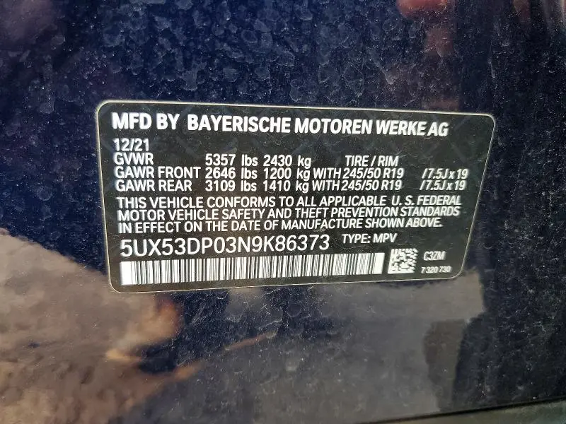 2022 BMW X3 XDRIVE30I  
