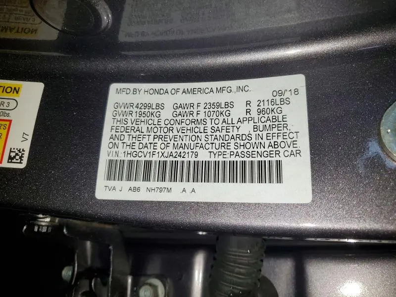 2018 HONDA ACCORD LX  