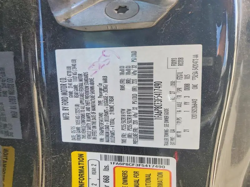 2015 FORD MUSTANG GT  