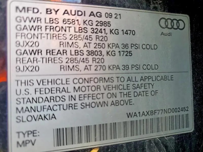 2022 AUDI Q7 PREMIUM  