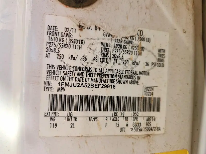 2011 FORD EXPEDITION LIMITED  