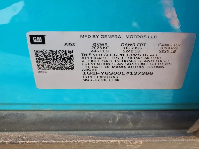 2020 CHEVROLET BOLT EV LT  