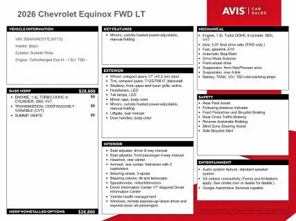 2026 CHEVROLET EQUINOX LT  