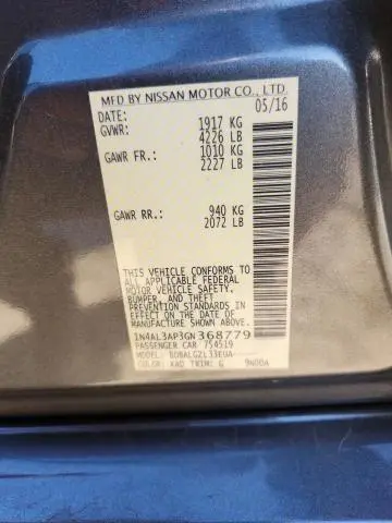 2016 NISSAN ALTIMA 2.5  