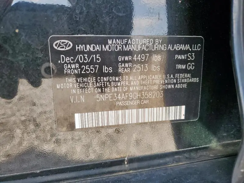 2016 HYUNDAI SONATA SPORT  