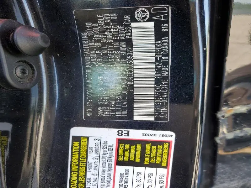 2010 TOYOTA COROLLA LE  