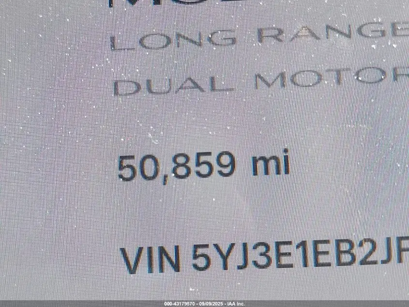 2018 TESLA MODEL 3 LONG RANGE/PERFORMANCE