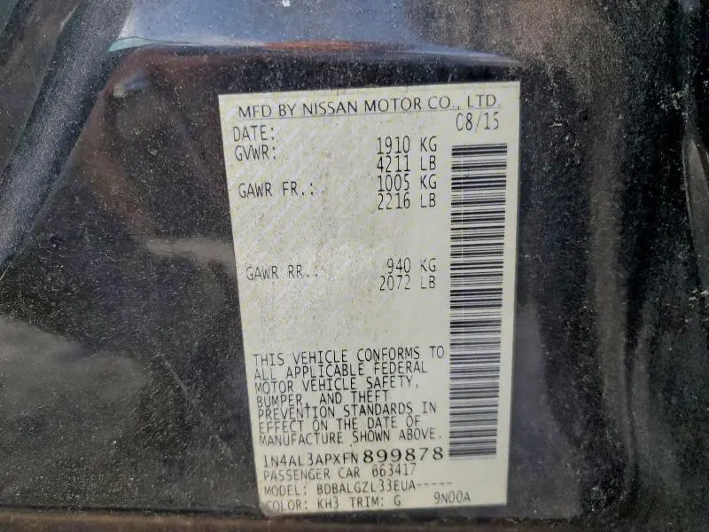 2015 NISSAN ALTIMA 2.5  