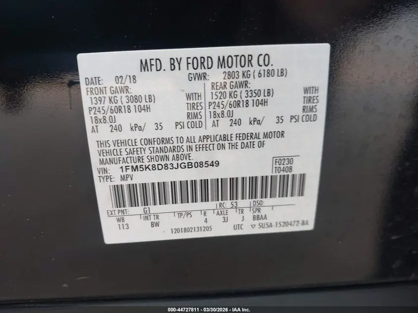 2018 FORD EXPLORER XLT