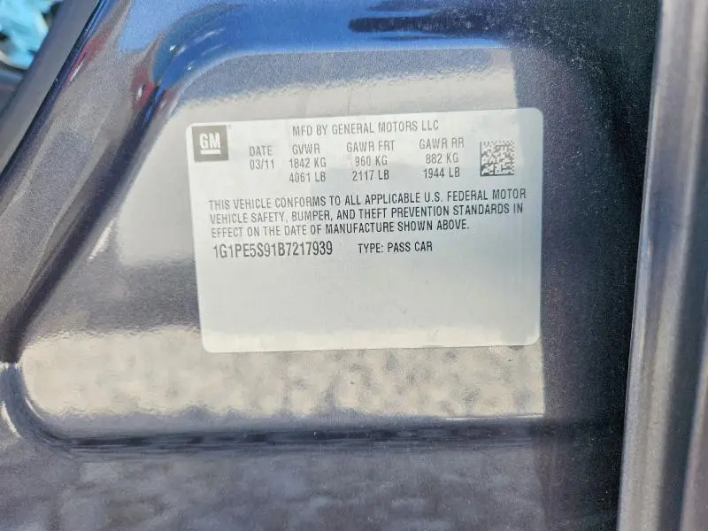 2011 CHEVROLET CRUZE LT  
