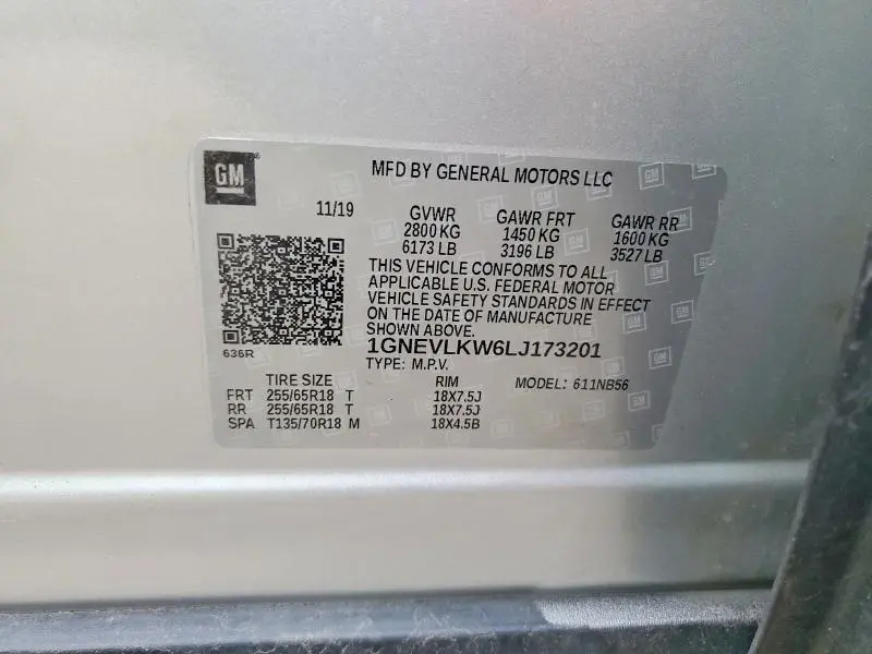 2020 CHEVROLET TRAVERSE LS  