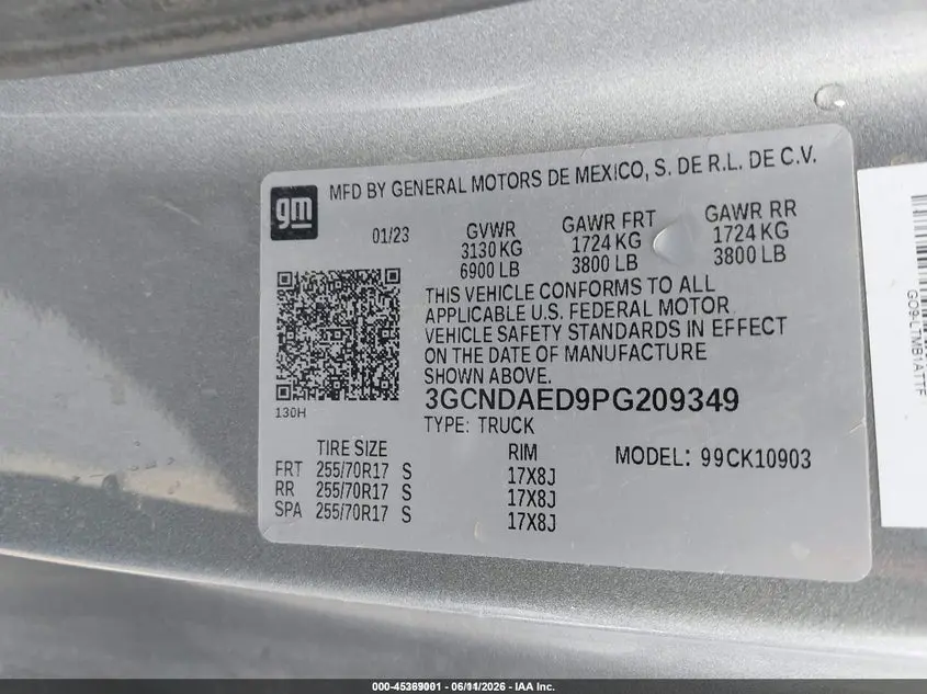 2023 CHEVROLET SILVERADO 1500 4WD  LONG BED WT