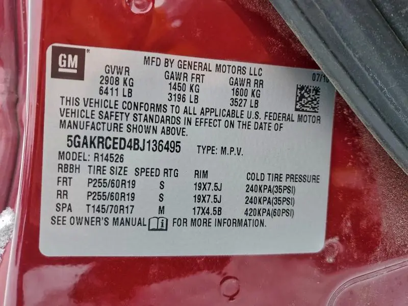 2011 BUICK ENCLAVE CXL  