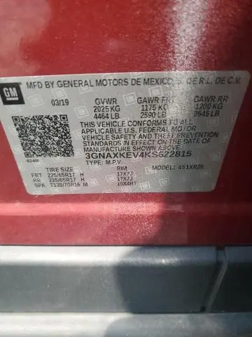 2019 CHEVROLET EQUINOX LT  