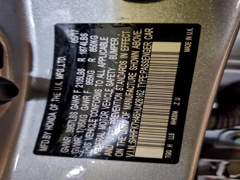 2017 HONDA CIVIC SPORT  