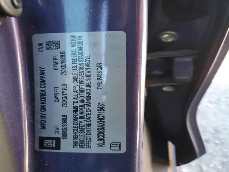 2017 CHEVROLET SPARK 1LT  