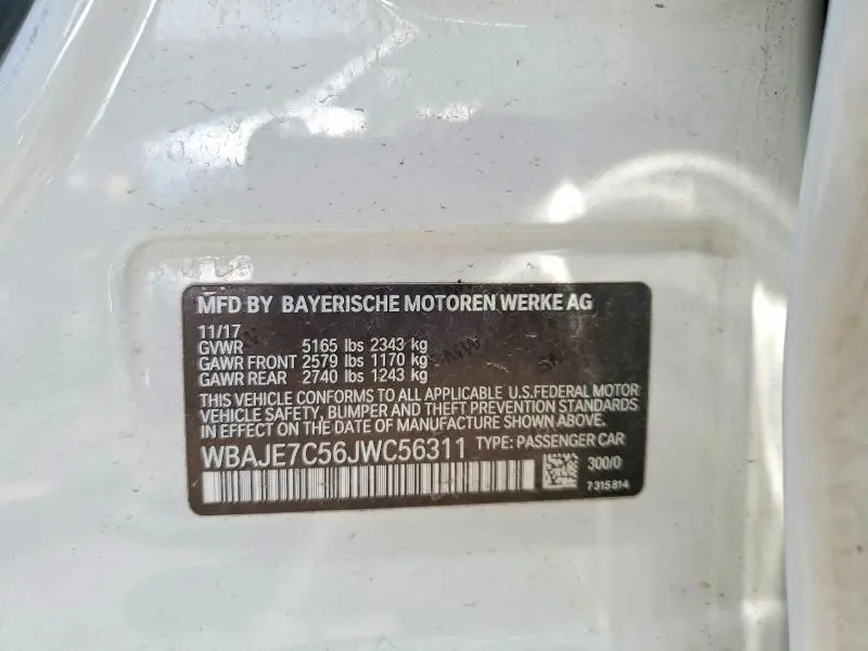 2018 BMW 540 XI  