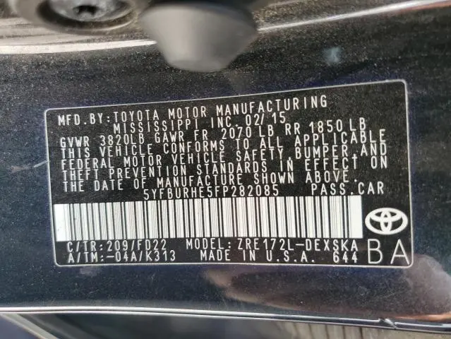 2015 TOYOTA COROLLA L  