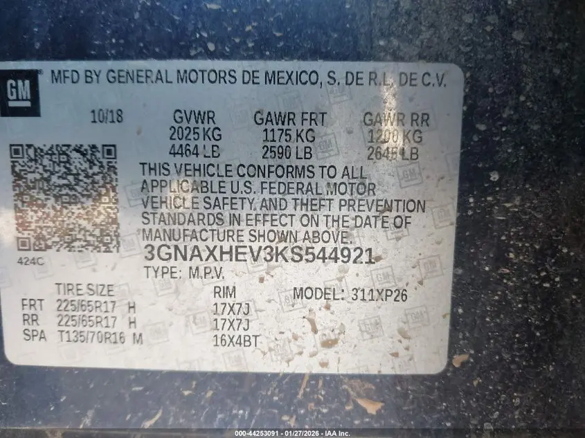 2019 CHEVROLET EQUINOX LS