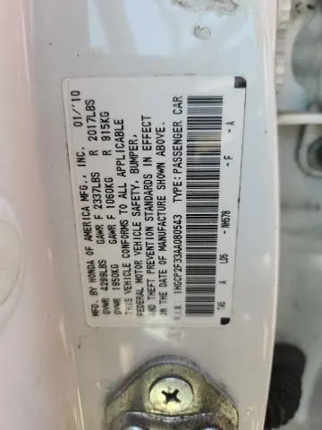 2010 HONDA ACCORD LX  
