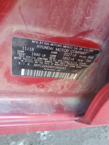 2019 HYUNDAI ACCENT SE  