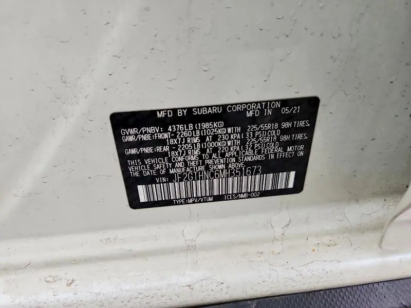 2021 SUBARU CROSSTREK LIMITED  