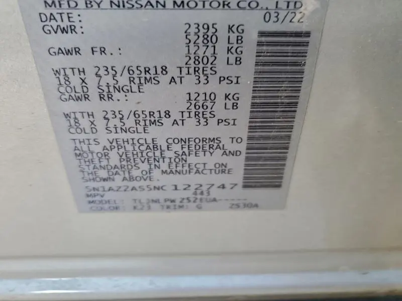 2022 NISSAN MURANO S  