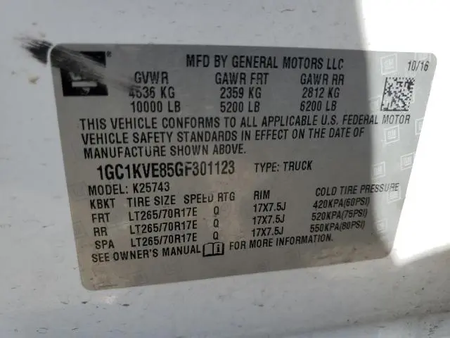 2016 CHEVROLET SILVERADO K2500 HEAVY DUTY LT  