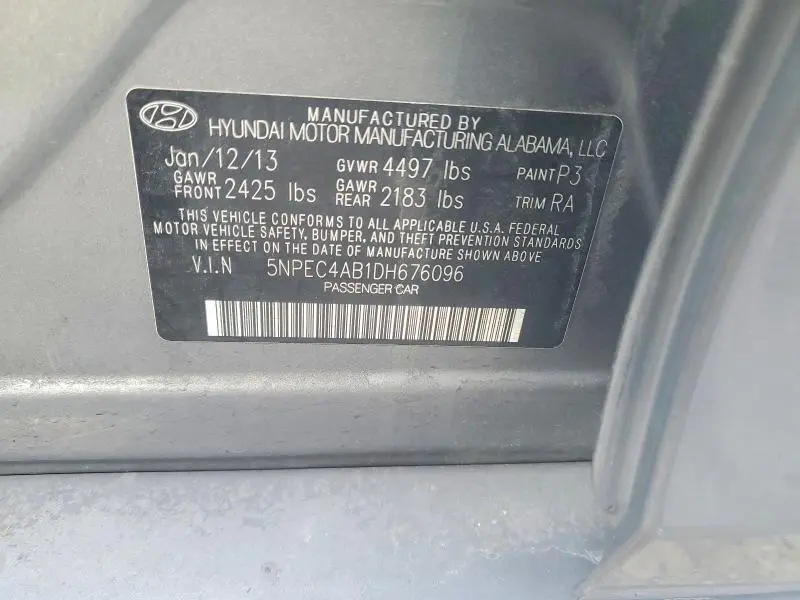 2013 HYUNDAI SONATA SE  