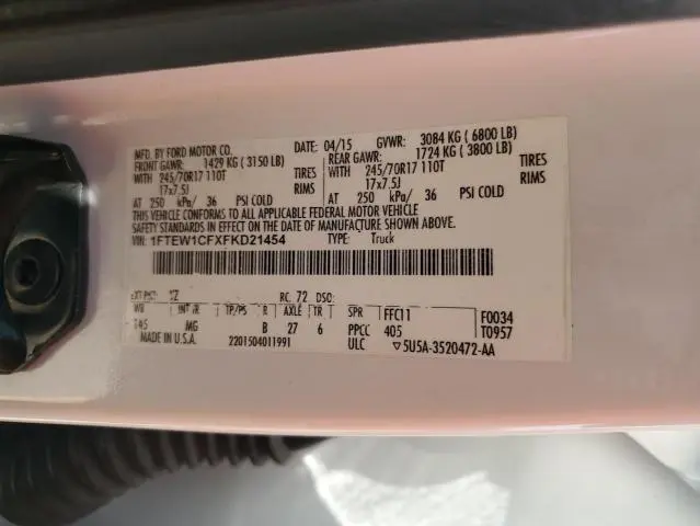 2015 FORD F150 SUPERCREW  