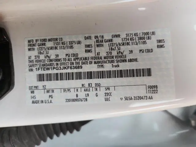 2018 FORD F150 POLICE RESPONDER  