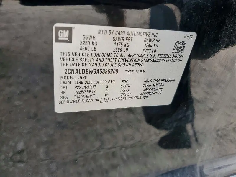 2010 CHEVROLET EQUINOX LT  