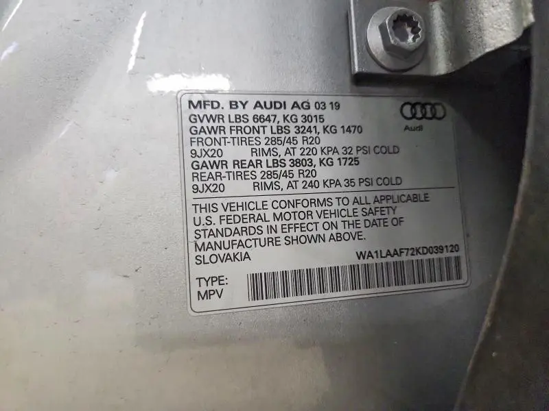 2019 AUDI Q7 PREMIUM PLUS  