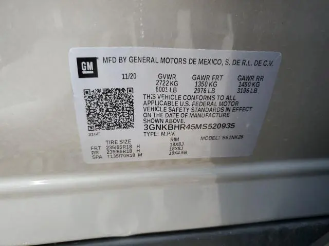 2021 CHEVROLET BLAZER 2LT