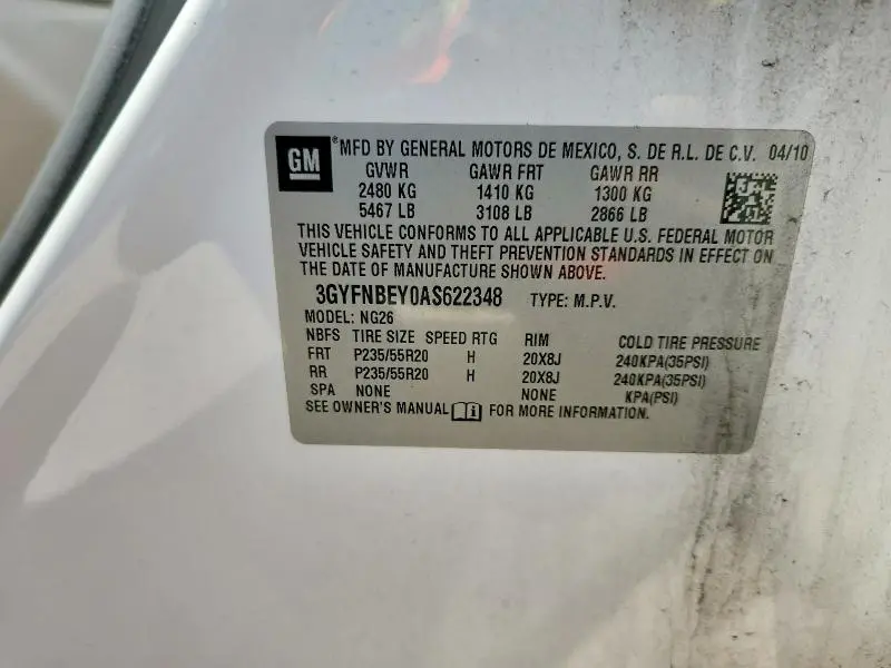 2010 CADILLAC SRX PERFORMANCE COLLECTION  