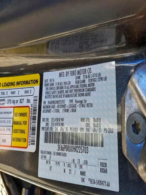 2017 FORD FUSION TITANIUM HEV  