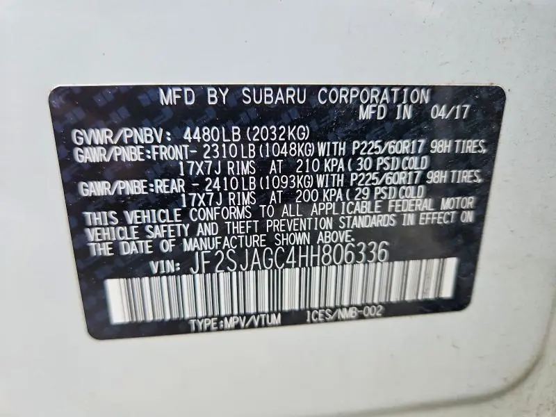 2017 SUBARU FORESTER 2.5I PREMIUM  