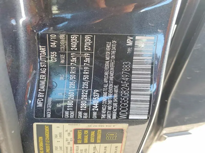 2010 MERCEDES-BENZ GLK 350  