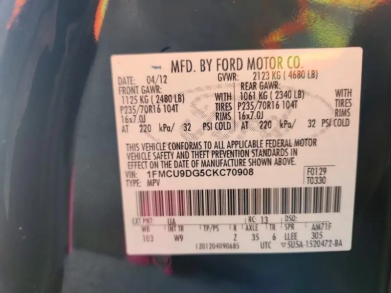 2012 FORD ESCAPE XLT  