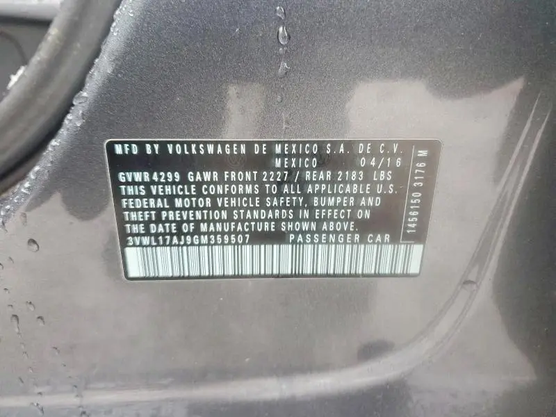 2016 VOLKSWAGEN JETTA SEL  