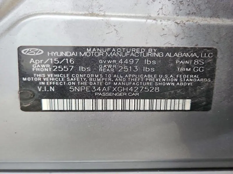 2016 HYUNDAI SONATA SPORT  