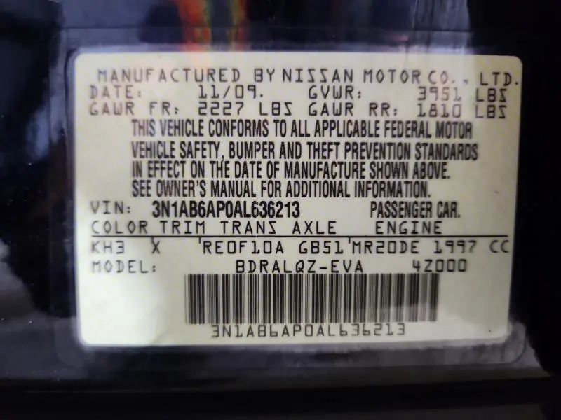 2010 NISSAN SENTRA 2.0  