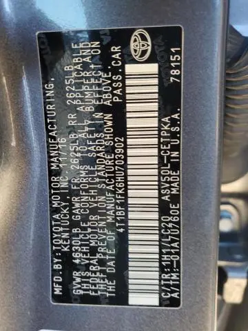 2017 TOYOTA CAMRY LE  