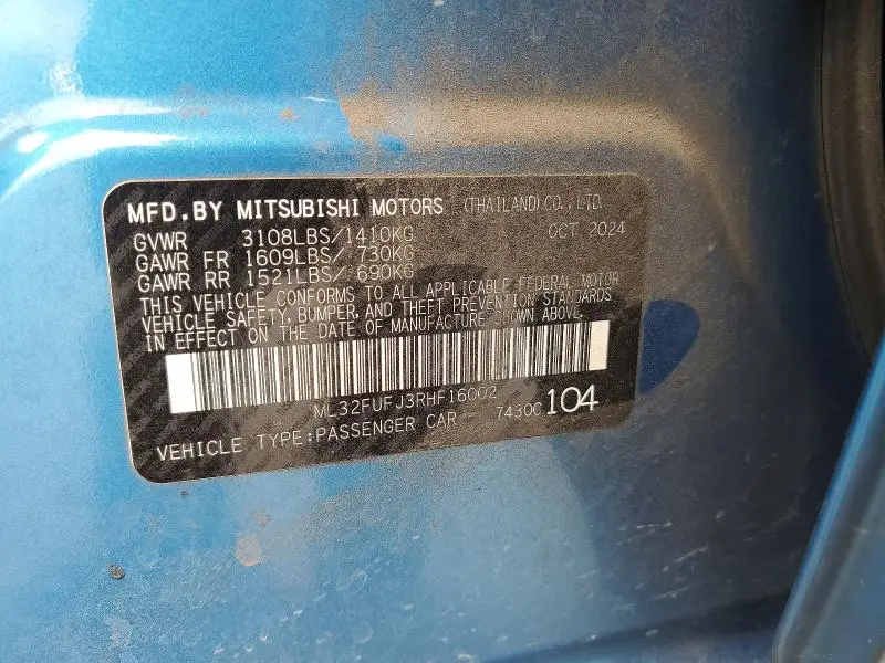2024 MITSUBISHI MIRAGE   