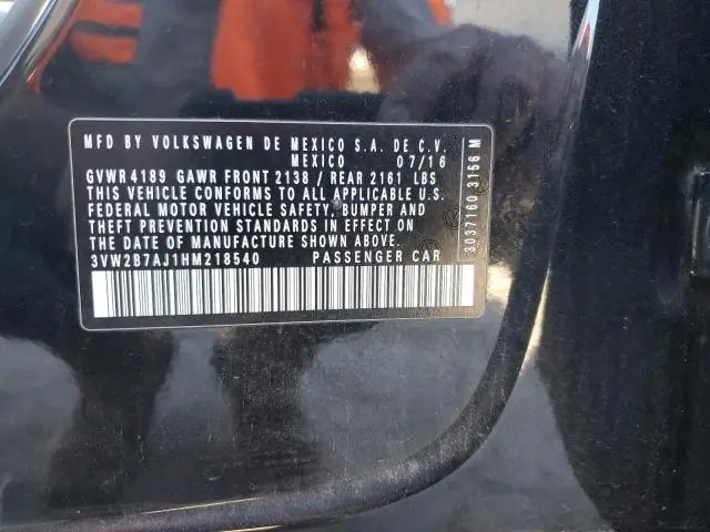 2017 VOLKSWAGEN JETTA S  