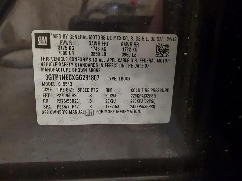 2016 GMC SIERRA C1500 SLT  